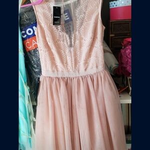 Bebe Pink Lace Dress